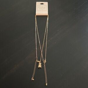 Full Tilt Gold Bear Charm Necklace